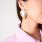 Olive Diamond Shape Pearl Earring In Neutral