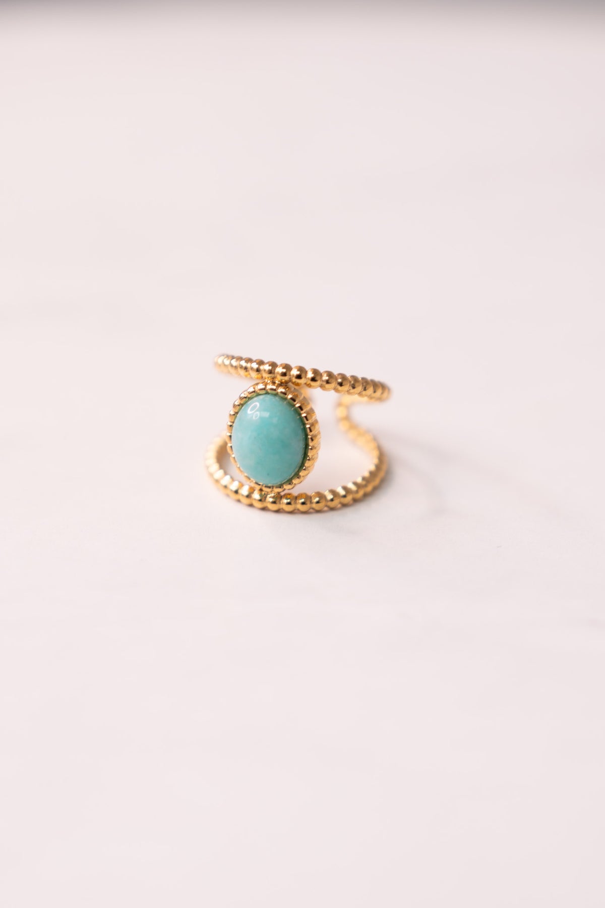 Olive Double Layer Ring In Turquoise