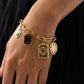 Olive Heart Charm Bracelet In Gold