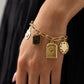 Olive Heart Charm Bracelet In Gold