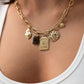 Olive Heart Charm Necklace In Gold