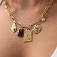 Olive Heart Charm Necklace In Gold