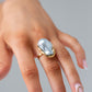 Olive Large Stone Ring In Blue