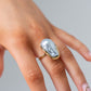 Olive Large Stone Ring In Blue