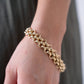Olive Layered Link Bracelet In Gold
