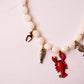 Olive Lobster Charm Necklace In White