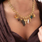 Olive Looped Charm Necklace In Gold