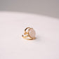 Olive White Stone Twist Ring In Gold