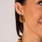 Olive Tiger Eye Earrings In Gold