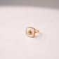 Olive White Square Ring In Gold
