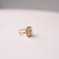 Olive White Square Ring In Gold