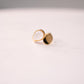 Olive Teardrop Stone Ring In White