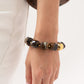 Olive Chunky Beaded Bracelet In Brown