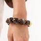 Olive Chunky Beaded Bracelet In Brown