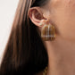 Olive Striped Enamel Earrings In Taupe