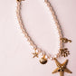 Olive Chunky Pearl Charm Necklace In Gold