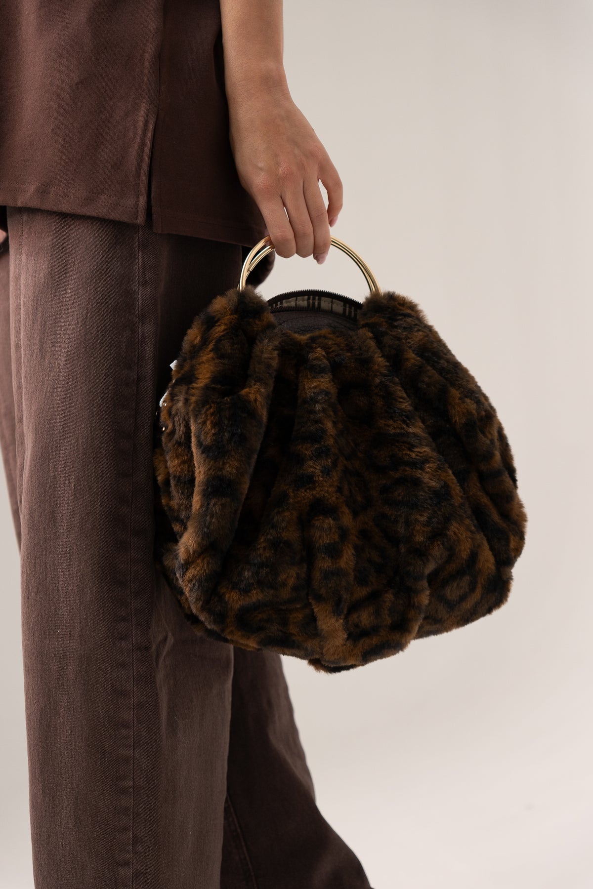 Orla Faux Fur Bag In Leopard Print