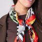 Orla Handbag Print Neck Scarf In Red Mix