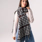 Orla Houndstooth Scarf In Black Mix