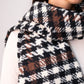Orla Houndstooth Scarf In Black Mix