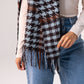 Orla Houndstooth Scarf In Blue Mix