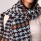 Orla Houndstooth Scarf In Blue Mix
