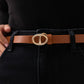 Orla Oval Buckle Belt In Camel