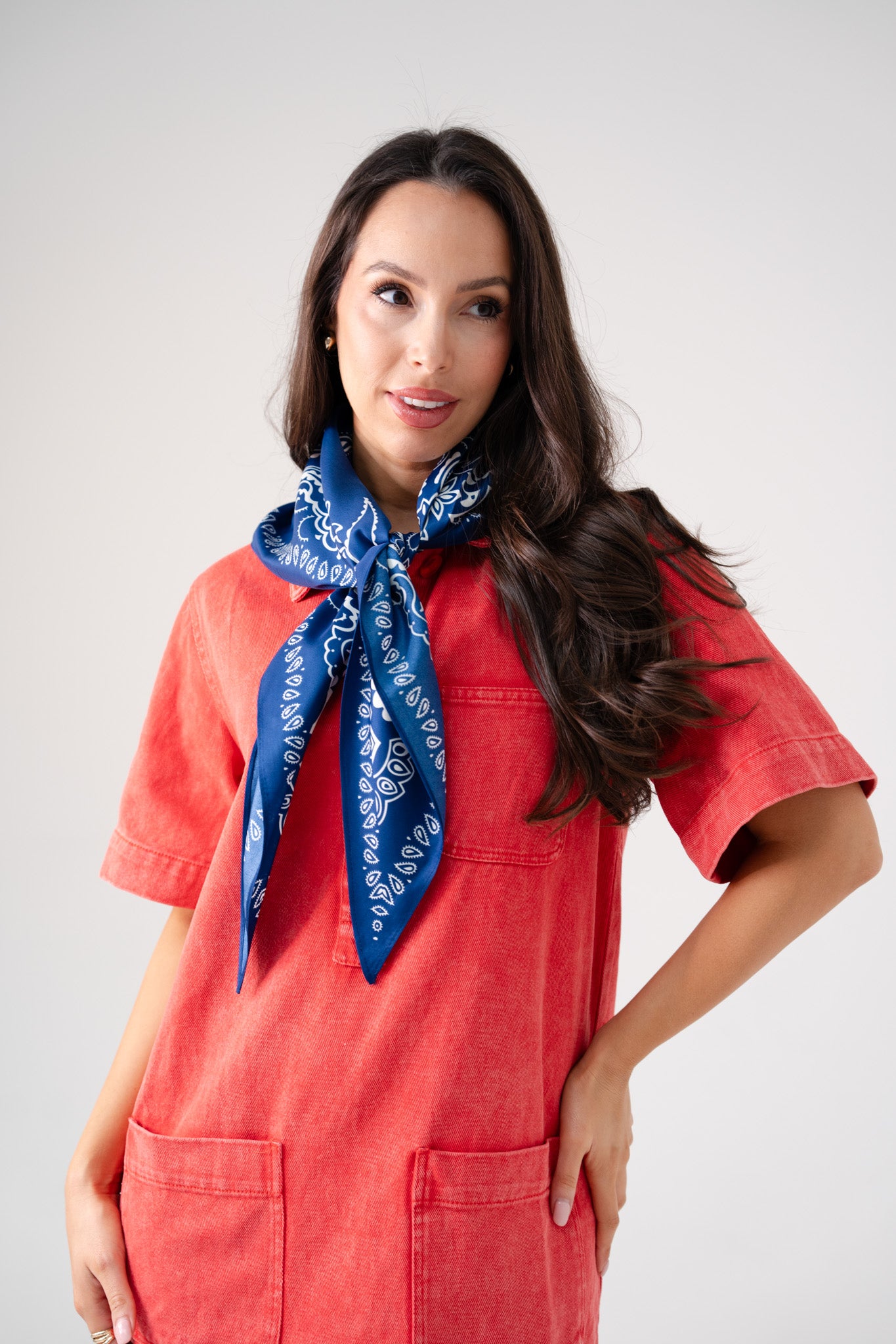Orla Paisley Print Neck Scarf In Blue