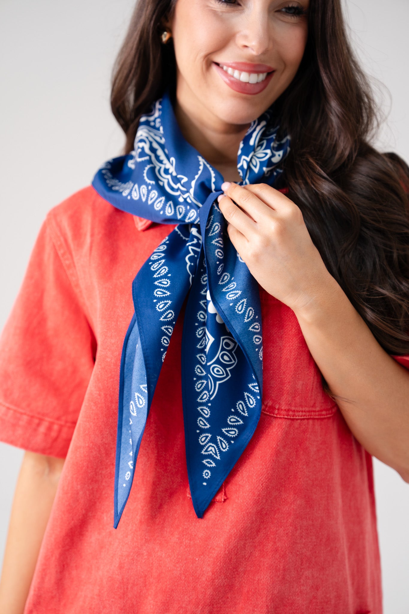 Orla Paisley Print Neck Scarf In Blue