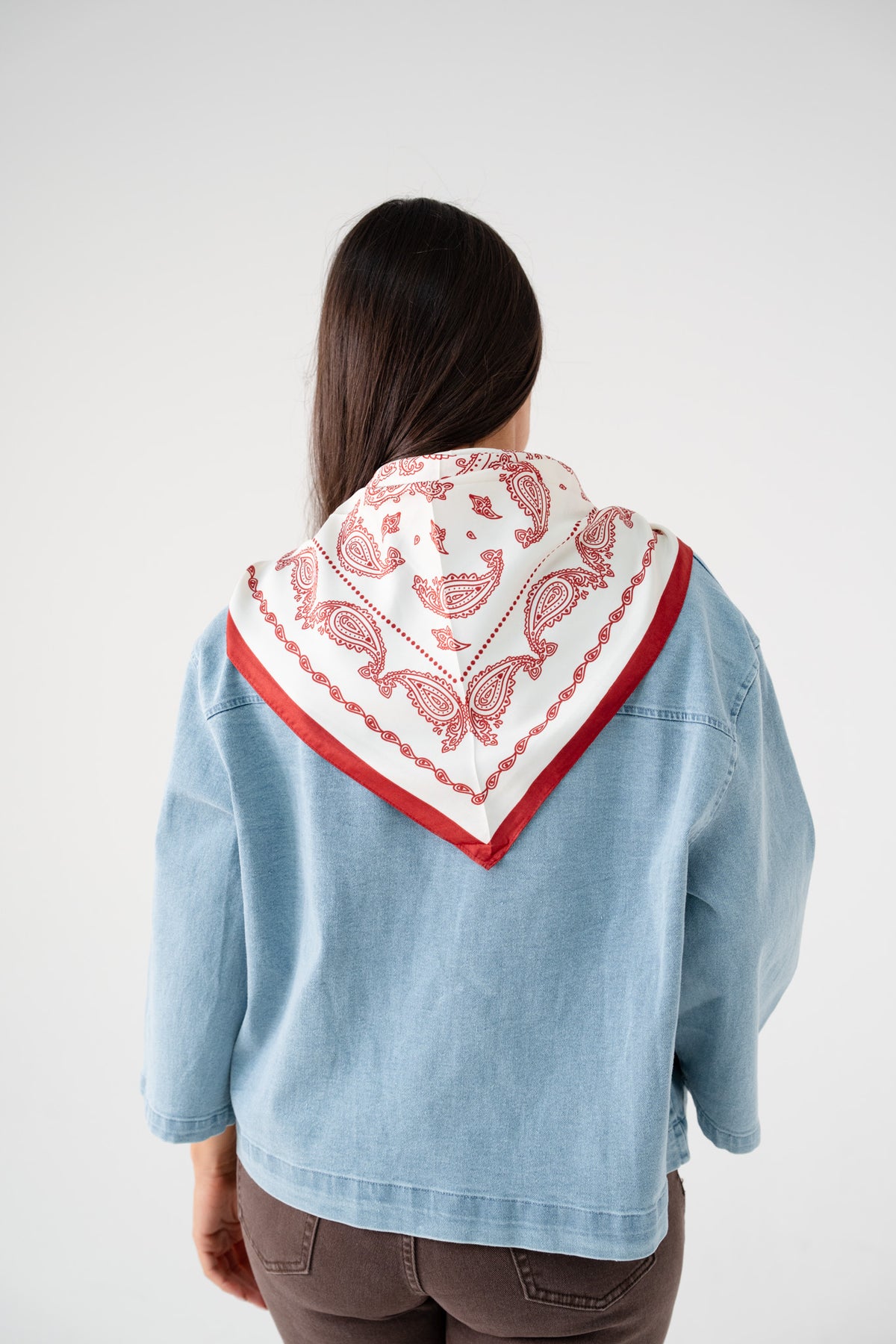 Orla Paisley Print Neck Scarf In Bordeaux Mix