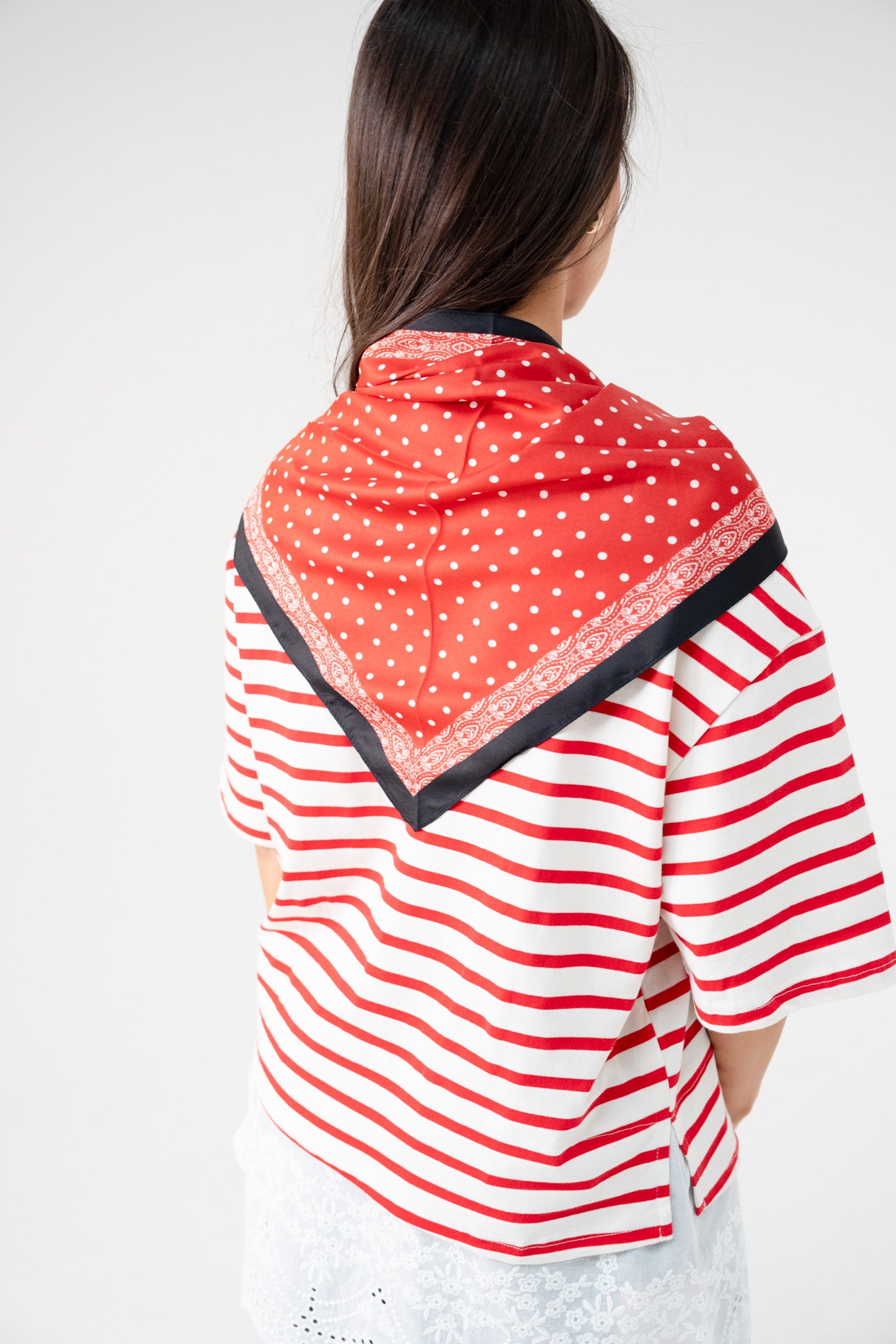 Orla Polka Dot Neck Scarf In Red