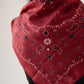 Orla Printed Cotton Scarf In Bordeaux Mix