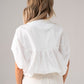 Paige Pleat Front Blouse In White