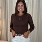 Willow Long Sleeve Top In Coffee