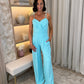 Alana Pleat Front Jumpsuit In Blue