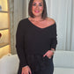Polly Layered Knit Top In Black