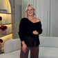 Polly Layered Knit Top In Black