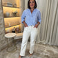 Danni Stripe Shirt With Bow In Blue