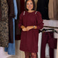 Kendra Corduroy Dress In Bordeaux