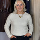 Belle Polka Dot Bow Jumper In Cream