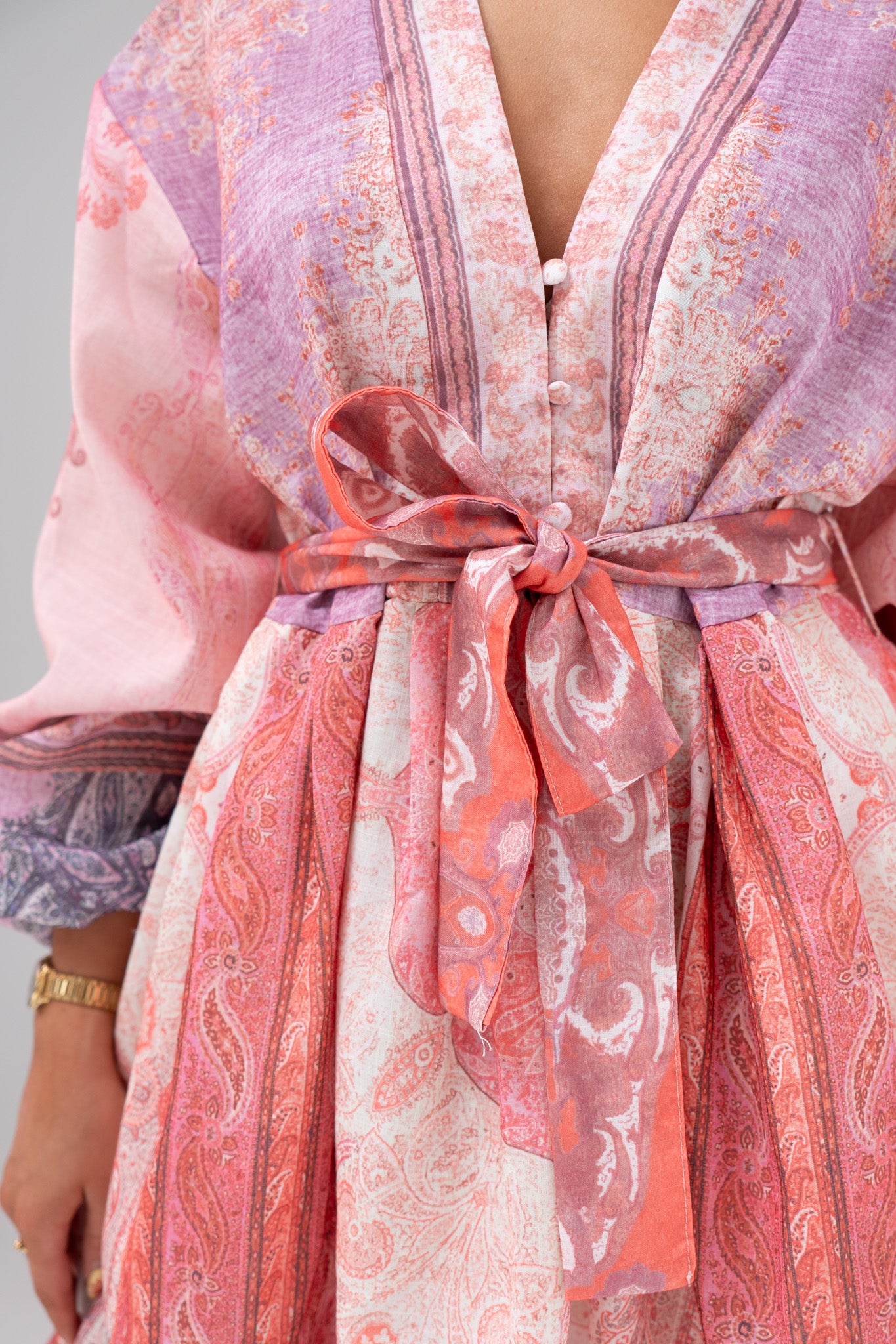Polly Balloon Sleeve Dress In Pink Print