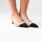 Polly Contrast Toe Slingback In Neutral