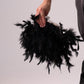 Polly Feather Clutch Bag In Black