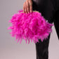 Polly Feather Clutch Bag In Fuchsia