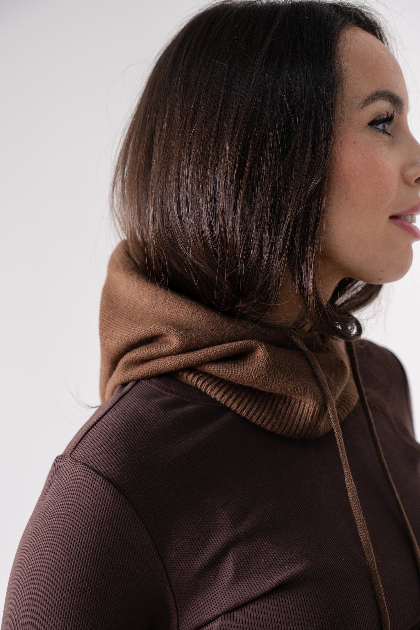 Polly Knit Hood In Brown