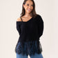 Polly Layered Knit Top In Black
