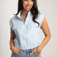 Polly Sleeveless Cargo Jacket In Blue