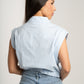 Polly Sleeveless Cargo Jacket In Blue