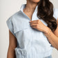 Polly Sleeveless Cargo Jacket In Blue