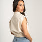 Polly Sleeveless Cargo Jacket In Neutral